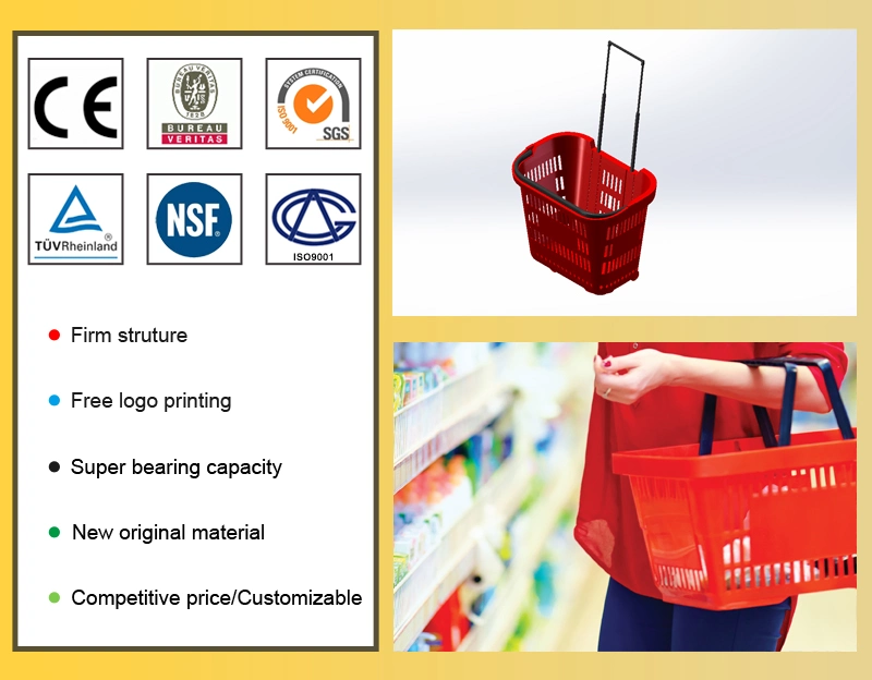 High Quality Handle Design Plastic Wicker Shopping Basket (JS-SBN03)