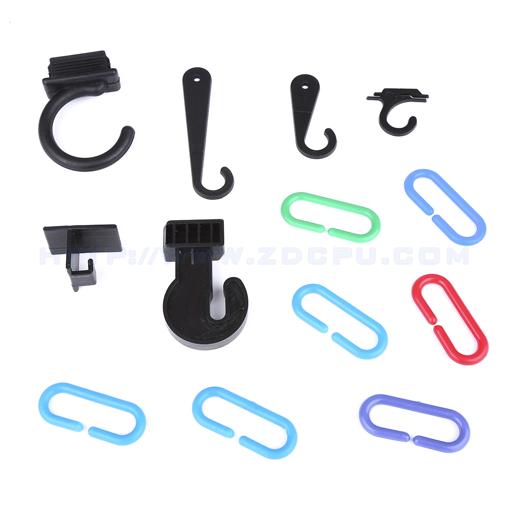 Light Duty S Shape Plastic Chain Link Hook Hanger / Black Plastic Slatwall Hook