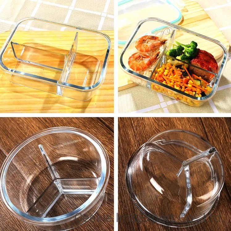 Heat Resistant Borosilicate Glass Lunch Box Microware Oven Glass Bowl Crisper