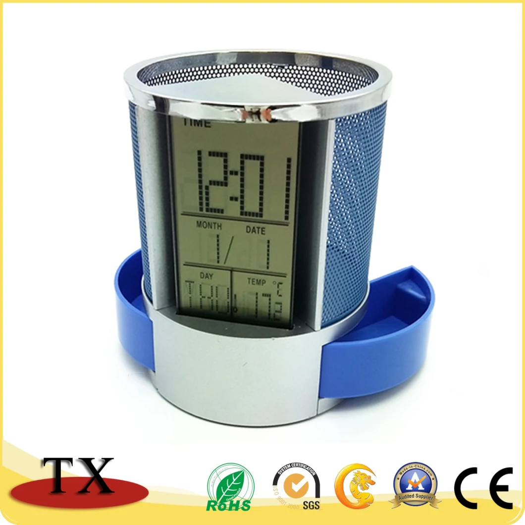 Office Supply Eco-Friendly Stationery Multifunctional Electronic Calendar Pen Holder