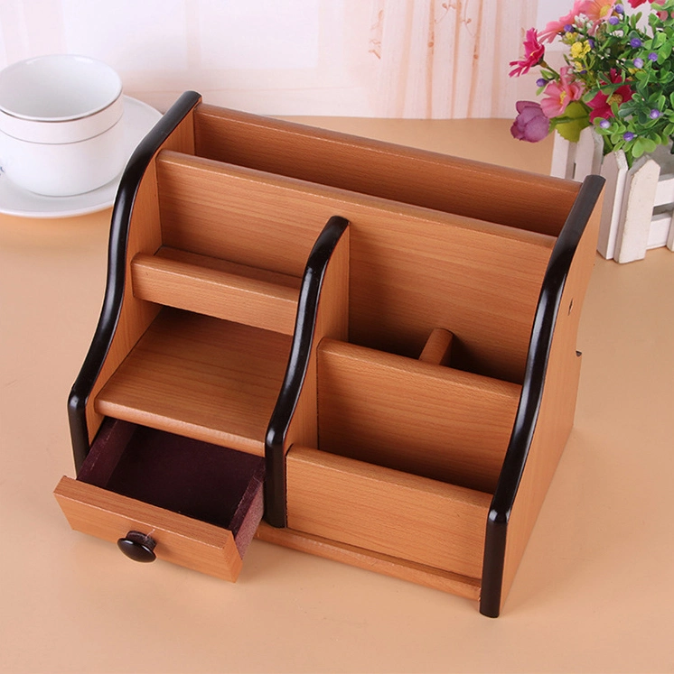 Desktop Storage Box Multifunction Wooden Pen Holder