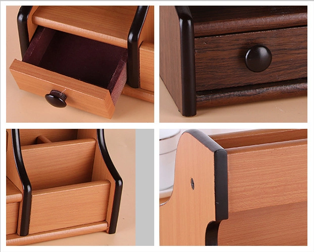 Desktop Storage Box Multifunction Wooden Pen Holder