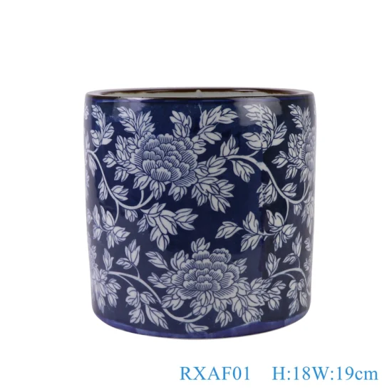 Blaue und weiße rote Farbe, glasiertes Porzellan, Pfingstrosen-Blumenmuster, Glücksbuchstaben, Vasen, verschiedene Muster, Stifthalter aus Keramik
