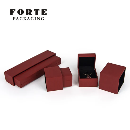 Forte Red Großhandels-Schmuckkästchen mit Schiebeschubladen, benutzerdefinierte Farb-Schmuckkästchen aus Kunststoff für Ohrringe, Armreifen und Armbänder mit Logo